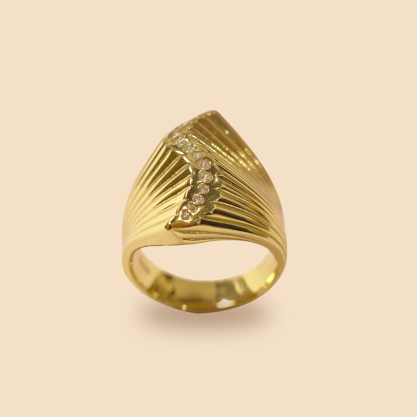Golden Layered Fan Ring
