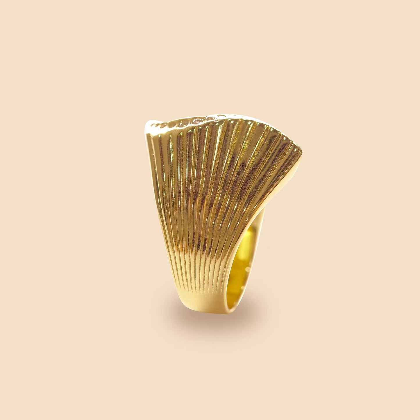 Golden Layered Fan Ring