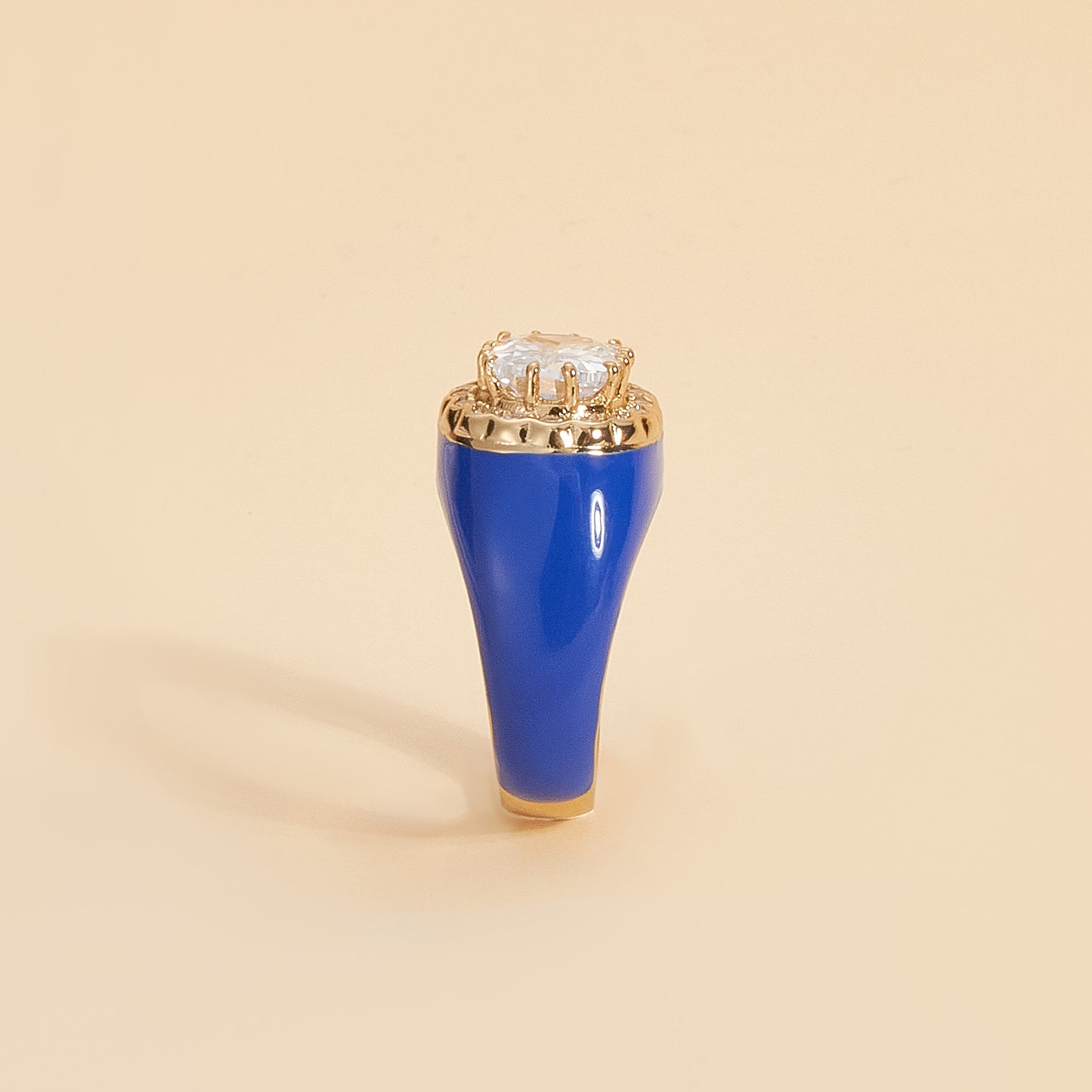 Blue Lotus Enamel Ring
