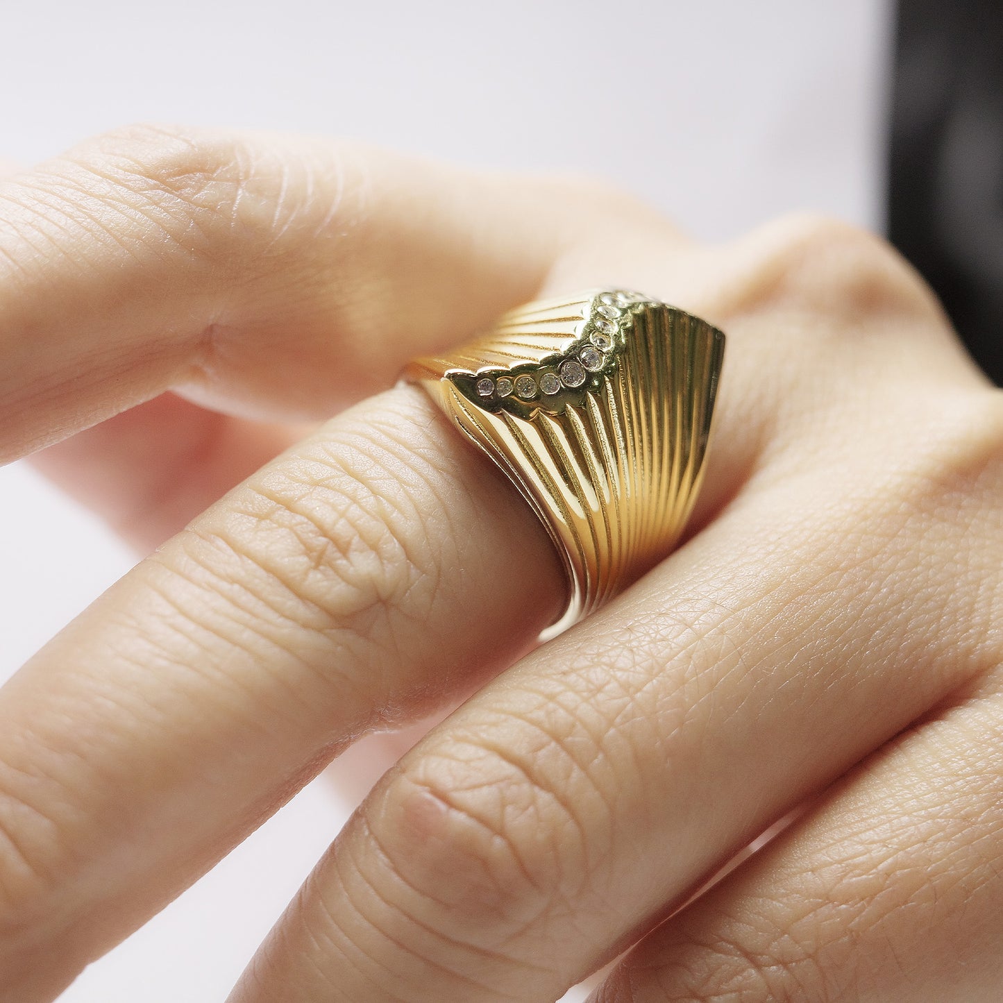 Golden Layered Fan  Ring