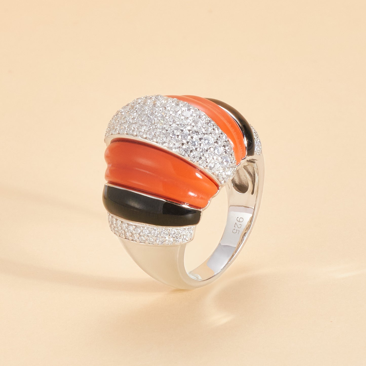 Orange and Black Ring