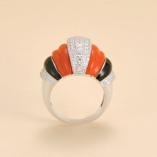 Orange and Black Ring