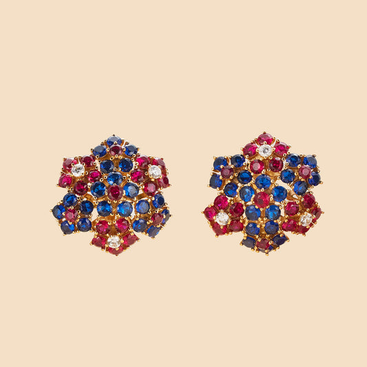 Star flower earrings